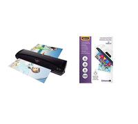 Olympia A 330 Plastifieuse format max. DIN A 3 (330 mm), chaud froid, 6 pochettes incluses, Noir & Fellowes 5306207 Pochettes de Plastification Brillantes ImageLast A3 80 Microns - Paquet de 100