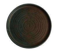 Olympia Assiette en Grès Rustique, Artisanale, Vert Vert-de-gris, 26,5 cm, Lot de 6, Empilables, Lave-vaisselle, FA324