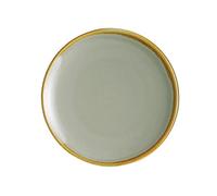 Olympia Assiette plate ronde Kiln moss 178mm, (lot de 6), vert mousse, porcelaine, bord peint à la main, Passe au four au micro-ondes et au lave vaisselle, Vaisselle certifiée BS4034, FA029