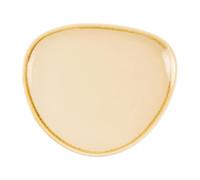 Olympia Assiette triangulaire couleur sable Kiln, 165 mm (lot de 6), porcelaine couleur grès, passe au micro ondes, certifiée BS4034, usage professionnel et domestique, GP325