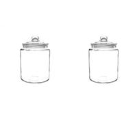 Olympia Biscotti Pot à biscuits avec couvercle 6,35 litres, verre transparent, taille : 293 (H) x 200 (Dia) mm, Style vintage, passe au lave-vaisselle, GM581 (Lot de 2)
