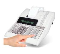 Olympia Calculatrice de Bureau à Impression CPD 5212 E avec Bloc d'alimentation | Écran inclinable à 12 Chiffres et mécanisme d'impression Bicolore Noir/Rouge | 5 taux de Change réglables