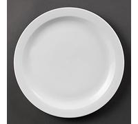 Assiettes à Bord Etroit Blanches 280 mm x 6