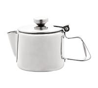 Olympia Concorde Théière en Acier Inoxydable 290 ml/10 oz, Argenté, Finition Miroir Poli, Anse Résistante à la Chaleur, Bec Verseur Large, Couvercle à Charnière, Compatible Lave-Vaisselle, P964