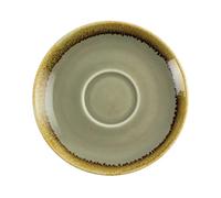Olympia - Ensemble de 6 soucoupes pour tasse à café et thé Olympia Kiln couleur mousse - Assiettes vintage en porcelaine peintes à la main 140 mm GP479