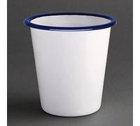 Olympia Gobelet en acier émaillé GM515 – look rétro 310 ml – Lot de 6, blanc et bleu