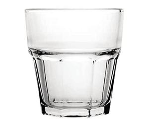 Olympia Gobelets Orleans Renforcés - 200 ml/7 oz (Lot de 12), Transparent, Verre Trempé, Design à Facettes, Compatible Lave-Verres, GF938