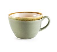 Olympia Kiln - 6 tasses à cappuccino 340 ml, vert mousse, Convient aux soucoupes : GP349, GP481, GP333 et GP365, porcelaine vitrifiée, compatible lave-vaisselle et micro-ondes, GP480