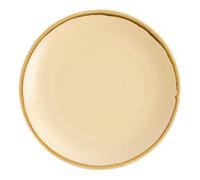 Olympia Kiln Assiettes plates rondes 280 mm / 11 pouces (lot de 4), porcelaine de couleur sable, résistante aux chocs et aux éclats, passe au micro-ondes/lave-vaisselle, GP462