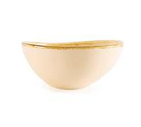 Olympia Kiln Bol couleur sable 215 mm (lot de 4), porcelaine couleur sable, vernis réactif, bords peints à la main, garantie à vie contre les ébréchures, passe au lave-vaisselle, GP323