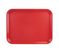 Plateau self-service (L)345 x (P)265 mm, en polypropylène rouge Rouge G