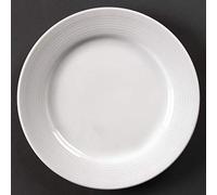 Olympia Lot de 12 assiettes de serviceà bords larges en porcelaine Blanc 200 mm