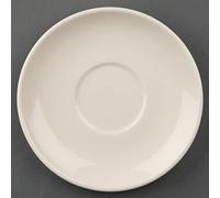 Olympia Lot de 12 soucoupes empilables en porcelaine Ivoire Passe au lave-vaisselle