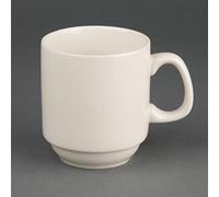Olympia Lot de 12 tasses empilables en porcelaine Ivoire 285 ml