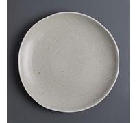 Olympia Lot de 6 assiettes à chia en sable - Porcelaine - Bord inégal - 270 mm