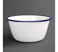 Olympia Lot de 6 bolsà pudding en émail blanc bleu 155 x 70 mm