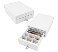 Olympia Tiroir-caisse Mini 208 – métal massif, 6 pièces/3 billets, RJ12, serrure – blanc