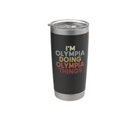 Olympia Name Olympia Personalized Name First Given Gobelet isotherme en acier inoxydable double paroi