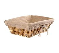 Olympia Panier en osier rectangulaire, taille : 95 (H) x 315 (L) x 230 (L) mm, panier de présentation de pain et de pâtisseries, usage professionnel et domestique, U746