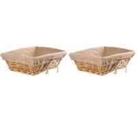 Olympia Panier en osier rectangulaire, taille : 95 (H) x 315 (L) x 230 (L) mm, panier de présentation de pain et de pâtisseries, usage professionnel et domestique, U746 (Lot de 2)