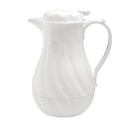 Olympia Pichet isotherme torsadé blanc 2 litres, blanc, matériau : ABS, mécanisme à levier pour un versement contrôlé, pichet pour boissons chaudes et froides, GL971