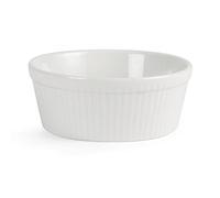 Olympia Plat à gratin rond Whiteware 53 H x 134 l x 134 P mm, (lot de 6), blanc, porcelaine entièrement vitrifiée, Passe au four au micro ondes au congélateur, Certifié BS4034, C042
