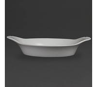 Olympia Plat à oreilles ovale Whiteware, 47x220x177mm, (Lot de 6), blanc, certifié BS4034 pour usage hôtelier, W433