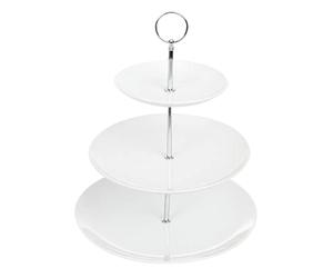 Olympia Présentoir à gâteaux à 3 niveaux, blanc, porcelaine, taille : 270/229/152 (Ø) mm, GG881
