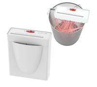 OLYMPIA PS 36 Pro Destructeur de Documents Blanc| Destructeur de Papier avec Coupe en Bandes de 6 mm | Destructeur de Documents pour la Maison | Broyeur de Papier 6 Feuilles | avec Embout Universel