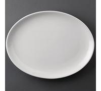 Olympia – Service 12 assiettes creuses ovales blanches Athena 254×197 mm Porcelaine émaillée