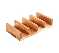 Olympia – Support à tacos CK970 en bois d'acacia, 55×275×150 mm, 4 tacos, cuisine mexicaine