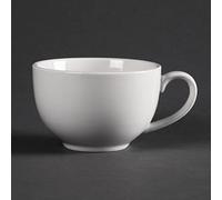 Olympia Tasse élégante Whiteware 230 ml/8 oz (lot de 12), Blanc, Compatible avec la soucoupe CD737, Porcelaine vitrifiée, Tasses à thé et à café, Passe au four et micro ondes, Certifié BS4034, CD735