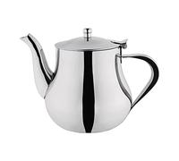 Olympia Théière marocaine en acier inoxydable 1 litre, finition miroir hautement polie, poignée résistante à la chaleur, couvercle à charnière, bec anti-goutte, usage professionnel et domestique, M982