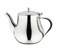 Olympia Théière marocaine en acier inoxydable 1 litre, finition miroir hautement polie, poignée résistante à la chaleur, couvercle à charnière, bec anti-goutte, usage professionnel et domestique, M982