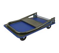 Olympia Tools 85-180 Chariot Pliable à Plateau Roulant pour Chargement, Vert Olive avec Pare-Chocs Bleu