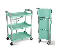 Olympia Tools Pack N Roll 89-349 Chariot de Service Pliable, capacité de 68 kg, 3 étages, Vert