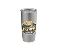 Olympia Washington Souvenir City State Capital Rétro Vintage Gobelet isotherme en acier inoxydable double paroi