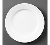 Olympia White Ware Lot de 12 assiettes de service à bords larges en porcelaine 165 mm