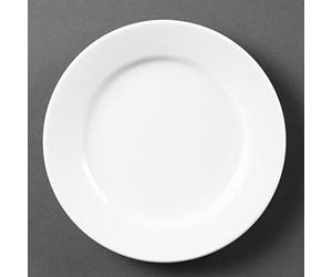 Olympia White Ware Lot de 12 assiettes de service à bords larges en porcelaine 165 mm