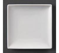 Olympia Assiettes carrées 140mm – Porcelaine vitrifiée blanche, empilable, micro-ondes, Lot de 12