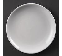 Olympia Whiteware Assiettes Coupe Rondes en Porcelaine Blanche 180mm - Empilable et Résistant au Lave Vaisselle - Paquet de 12