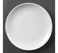 Olympia Whiteware Assiettes de Service Coupe en Porcelaine Blanche 280mm - Vaisselle Entièrement Vitrifiée - Paquet de 6