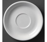 Olympia Whiteware Lot de 12 soucoupesà cappuccino en porcelaine Blanc 180 mm