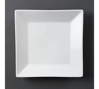 Olympia Whiteware Lot de 6 assiettes carrées en porcelaineà bord large 250 mm