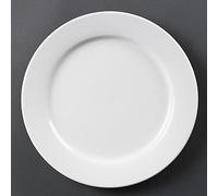 Olympia Whiteware Lot de 6 assiettes de serviceà bords larges en porcelaine 280 mm