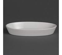 Olympia Whiteware Lot de 6 assiettes ovales en porcelaine 195 x 110 mm