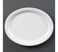 Olympia Whiteware Lot de 6 plateaux ovales en porcelaine Passe au congélateur 250 x 200 mm