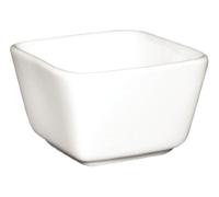 Olympia Whiteware Mini Plats Carrés Hauts en Porcelaine Blanche 75mm - Entièrement Vitrifié avec Bords Roulés Renforcés - Paquet de 12
