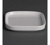 Olympia Whiteware Plats Miniatures en Porcelaine Blanche 93mm - Bords Roulés Résistants aux Éclats - Va au Lave Vaisselle - Paquet de 12