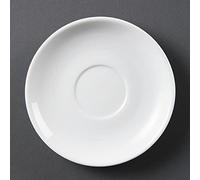 Olympia Whiteware Soucoupes Empilables en Porcelaine Blanche - Assiettes Entièrement Vitrifiées - Résistantes à Chaleur et Chocs - Paquet de 12